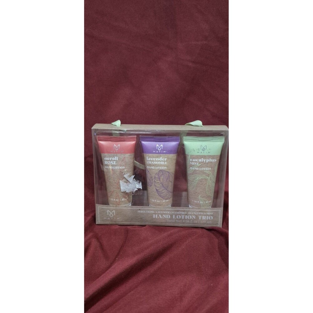 NEW Mayim Hand Lotion Trio Gift Set Neroli Rose Lavender Eucalyptus Mint 3 Pk